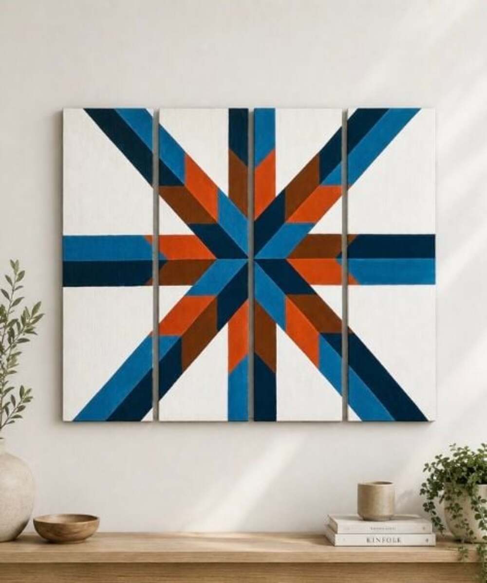 Barn Quilt Wall Art Wooden Star Geometric Sign